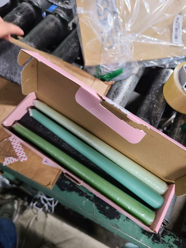 Photo 1 of 10 Inch Gradient-Green Taper Candles, 4 Packs Unscented Candlesticks for for Spring Dinner Wedding Christmas Party and Home Decoration, Dripless and Smokeless, 8-10 Hours Burn