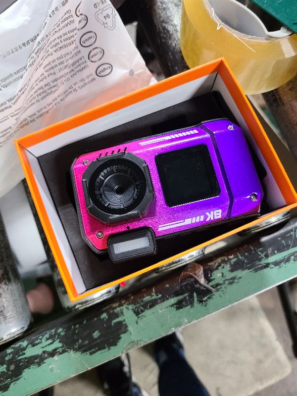Photo 1 of 8K 70MP Digital Camera, 33FT Underwater Camera Waterproof Rugged Dustproof Shockproof for Snorkeling Diving, Selfie Dual-Screen Point and Shoot Digital Camera with 32G Card(Gradient Purple)