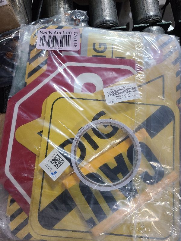 Photo 1 of 13 pcs construction Birthday Party supplies, construction party decorations for boys kid birthday party Baby Shower?11.8 inch construction theme party wall decor signs with Yellow Caution Tape