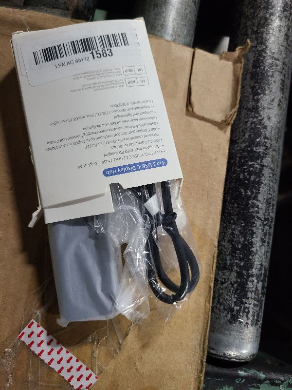 Photo 1 of 4-Port USB C Hub with 4K@60Hz Displayport, 3 USBC 3.2 10Gbps Ports, 100W Power Delivery, Detachable Cable, USB C Splitter Multiport Adapter for MacBook Pro/Air, iPad, iPhone 15, Portable Monitor