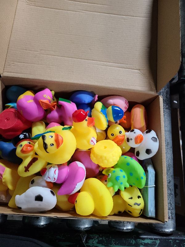 Photo 1 of 100 Pcs Cruise Ducks Tags Kits Includes 30 Pcs Cruising Ducks with 30 Pcs Cruise Duck Tags and 40 Pcs Rubber Bands Random Assorted Rubber Ducks for Cruise Ship Hiding Ducks