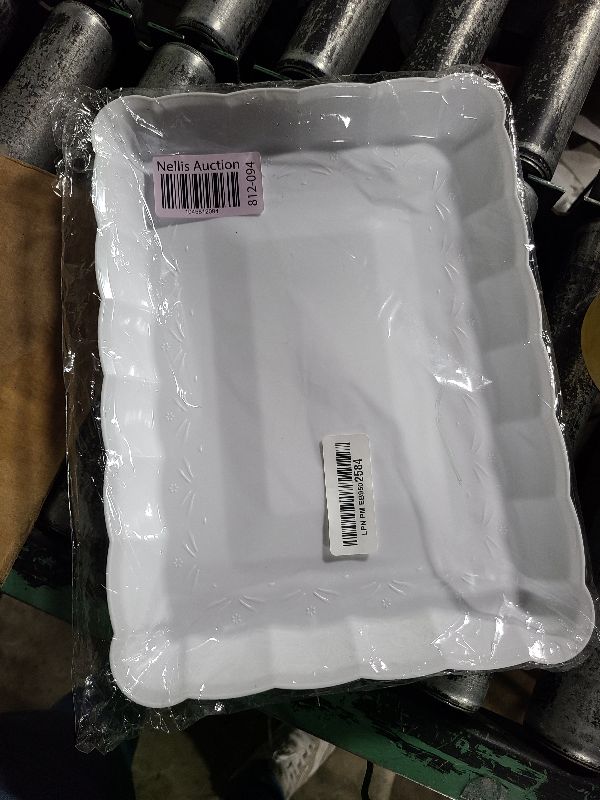 Photo 1 of 6 Pack White Serving Tray - 9 x 13 Inch, Heavy Duty White Serving Trays and Platters for Party - Premium Serving Platters