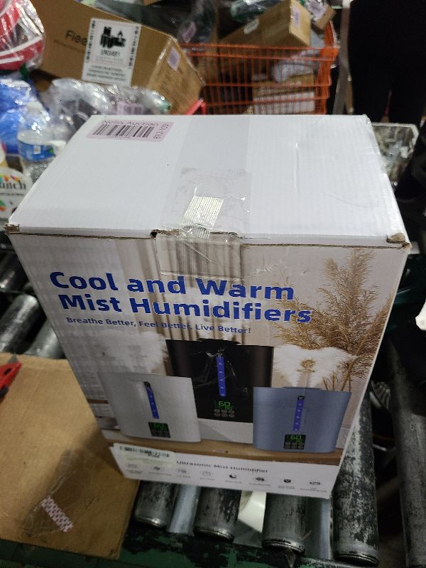 Photo 1 of 6L Humidifiers for Bedroom Large Room Home, Cool and Warm Humidifier for Plants Mist Top Fill Desk Humidifier Essential Oil Diffuser, Quiet Humidifiers with Adjustable Mist,360°Nozzle-Black