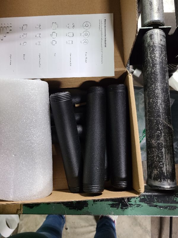 Photo 1 of 1"x 6" Black Painted Industrial Pipe - Home Expert 10 Pack Black Malleable Cast Iron Pipe Heavy Duty Pre Cut Metal Pipe Threaded Gray Pipe Fitting for Industrial Vintage Style DIY Project