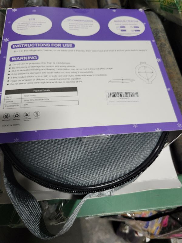 Photo 1 of 2PCS Neck Cooling Tube with Cold Insulated Bag,Reusable Ice Neck Ring Wearable Body Cooler Products for Summer Heat (Blue*2)