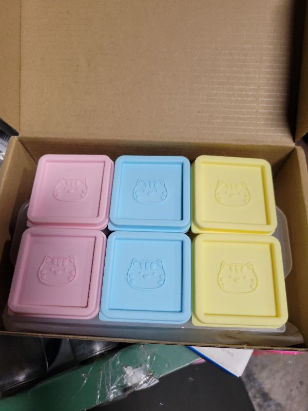 Photo 1 of 2ME Silicone Pet Food Containers 4oz Each with Scoop - 6 Pack Freezer Safe, Airtight Freshness Lids for Wet Food - Odor-Resistant Dishwasher Trays, Reusable Meal Prep Box to Keep Pet Food Fresh