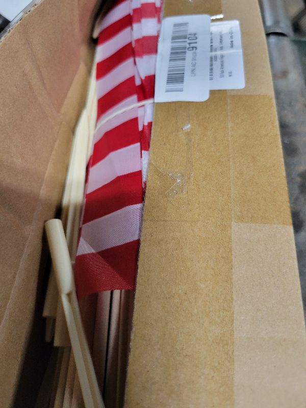Photo 1 of 50 Pcs US Stick Flag 8 x 12 Inch Small American Flag Lawn Flags Handheld American Stick Flags with Kid-Safe Spear Top, for Yard Outdoor Garden Memorial Day ,4th of July Outdoor Decor,with Extra Ground Pole