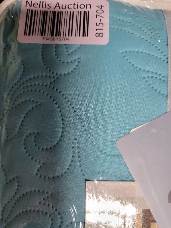 Photo 1 of  Sophia and William 2 Pieces Quilt Set Twin Size with 1 Quilt and 1 Pillow Sham, Reversible Microfiber Bedding Bedspread Coverlet Set, Cozy, Lightweight and Hypoallergenic, Teal 