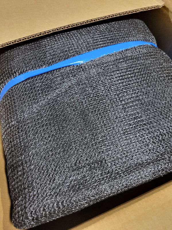 Photo 1 of 14FT Trampoline Replacement Safety Enclosure Net for 6 Straight Poles Round Frame Trampolines, Breathable and Weather-Resistant Trampoline Net with Adjustable Straps (Net Only) Blue