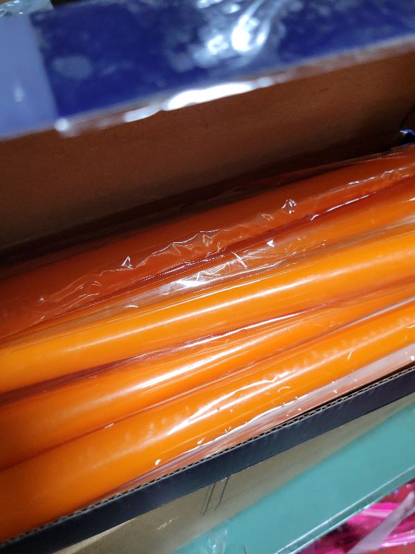 Photo 1 of 10 inch Orange Taper Candles for Home Decor, Set of 12 Unscented Dripless Candlesticks - 8 Hours Long Burning for Dinner, Wedding, Parties and Special Occasions
