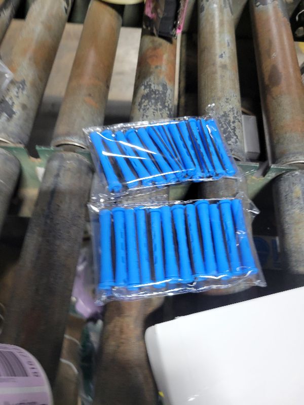 Photo 1 of 48 Pieces Hair Perm Rods Short Cold Wave Rods Plastic Perming Irons Hair Curling Rollers Curlers with Steel Pintail Comb Rat Tail Comb for Hairdressing Styling Supplies(0.35 Inch,Blue and Dark Blue)
