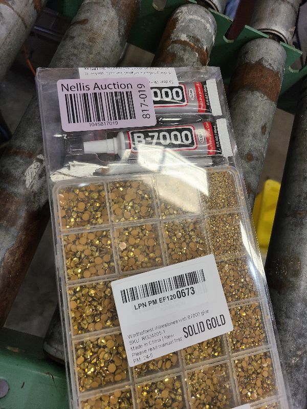Photo 1 of 20100Pcs Metallic Bright Gold Rhinestones with b 7000 Glue for Crafts Clothing Clothes Nails, Flatback Crystals Diamonds for Fabric Shoes Flat Back Rhinestones Bulk Bedazzle Kit 2/3/4/5mm