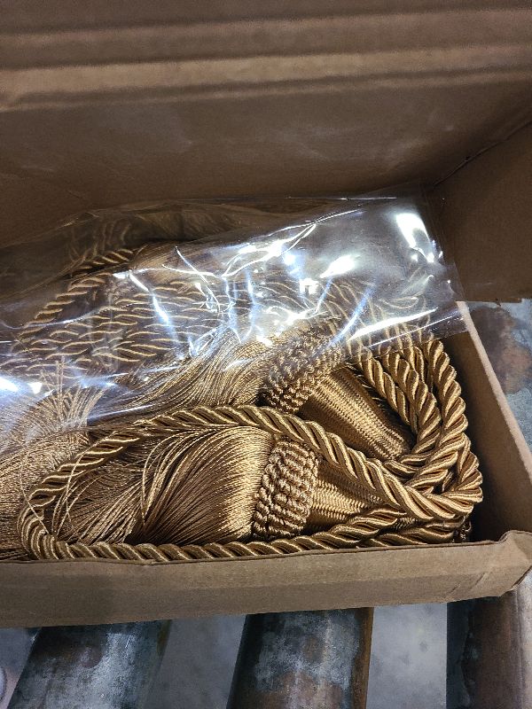 Photo 1 of 2 Pack Weighted Pew Ropes with Tassels, Extended Tassel Rope for Church and Wedding Decor