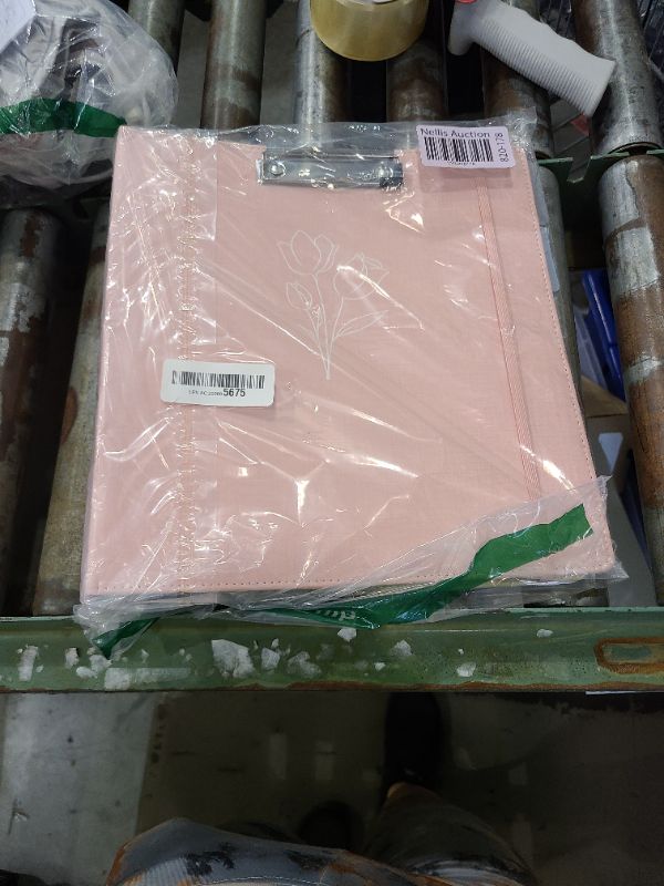 Photo 1 of 3 Ring Binder, 2 Inch Linen Binders Organizer for Letter Size (8.5" x 11") Paper with 5-Tabs Pockets Dividers, BVSSX Leather Three Ring Binders with Clipboard, Plastic Folder, Pen Loop - Pink Tulips