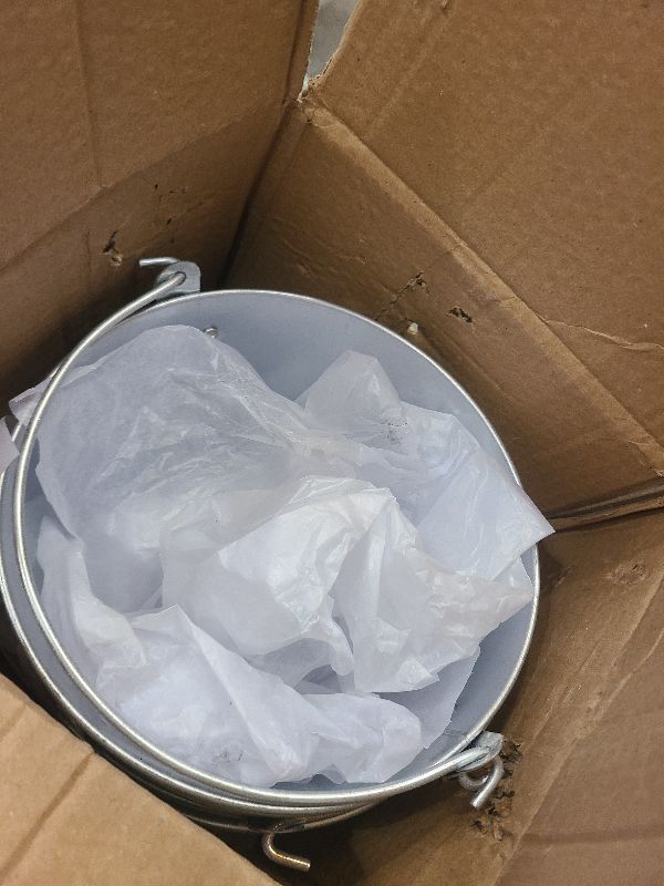 Photo 1 of 6-Pack Large Galvanized Bucket for Party - Metal Tin Ice Pail with Handles for Beer, Wine, Champagne, Centerpieces (100 oz, 7 Inch)