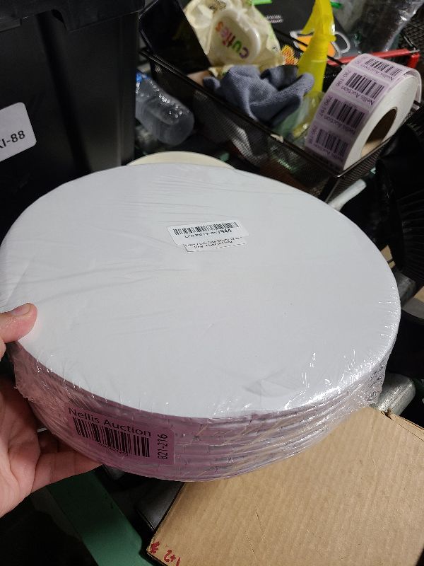Photo 1 of 12 PCS Cake Boards 12 Inch Round, 12 Inch Cake Drums, 1/4" Thick Cake Drum, Cake Board Food Grade Cake Base, White Cake Cardboard Circles Bases para Pasteles for Wedding & Party & Pizza Desserts