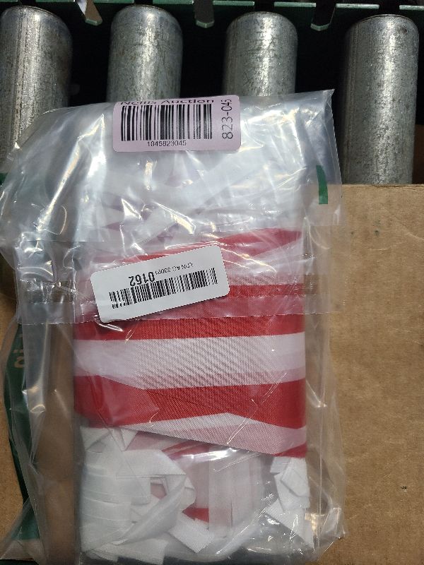 Photo 1 of 100 Feet Red & White Striped Pennant Banner Flags String 60 PCS Indoor/Outdoor Triangle Bunting Flags,Party Decorations Supplies for Carnival Circus,Kids Birthday,Festival Celebration