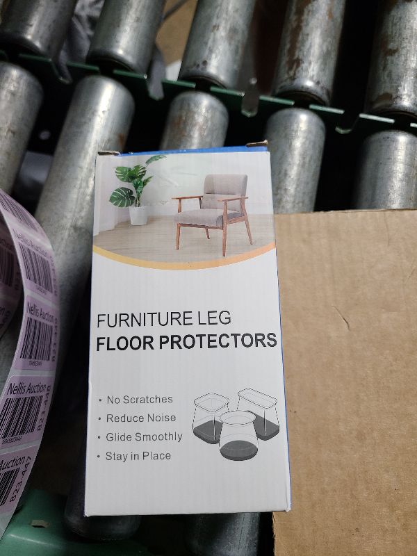 Photo 1 of 24 Pcs Chair Leg Floor Protectors Square, Silicone Felt Furniture Leg Pads Caps Covers for Hardwood Floors (Fit:1-1/16" to 1-5/8")