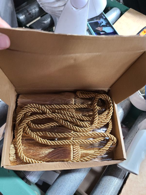 Photo 1 of 2 Pack Weighted Pew Ropes with Tassels, Extended Tassel Rope for Church and Wedding Decor