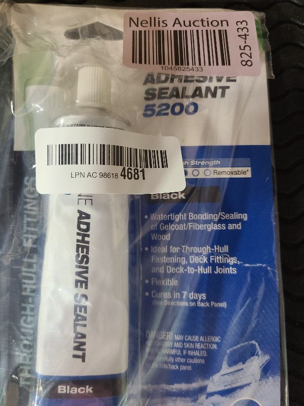 Photo 1 of 3M Marine Adhesive Sealant 5200 - Permanent Bonding and Sealing for Boats and Marine Applications - Black - 3 Ounces