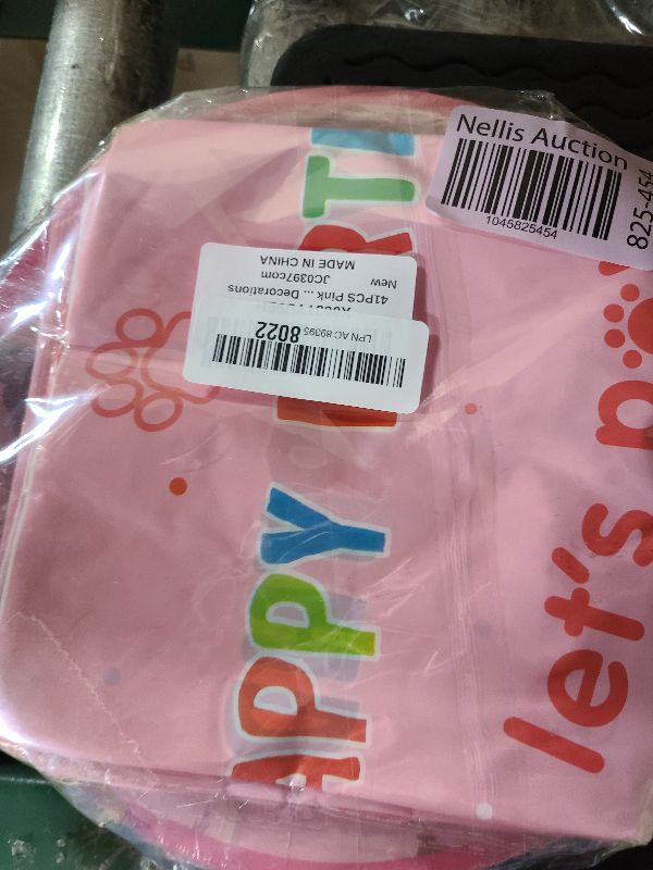 Photo 1 of 41PCS Pink Dog Birthday Party Decorations Set Puppy Party Supplies Including Dog Girl Party Plates Napkins Tablecloth Serves 20 Guests for Dog Birthday Parties Decorations