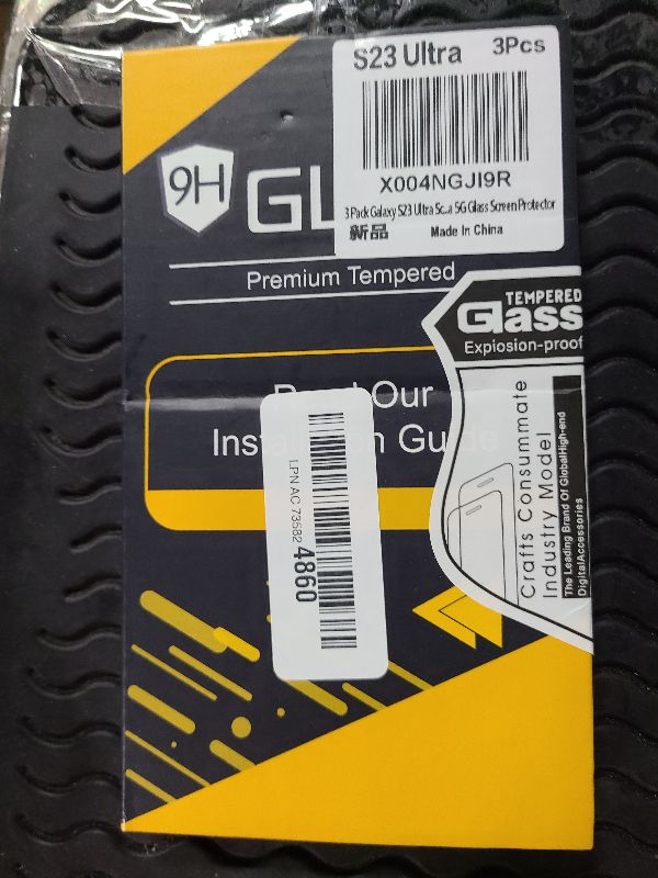 Photo 1 of 3 Pack Galaxy S23 Ultra Screen Protector, HD Clear Tempered Glass, Fingerprint Unlock, 3D Curved, Scratch Resistant, No Bubble for Samsung Galaxy S23 Ultra 5G Glass Screen Protector
