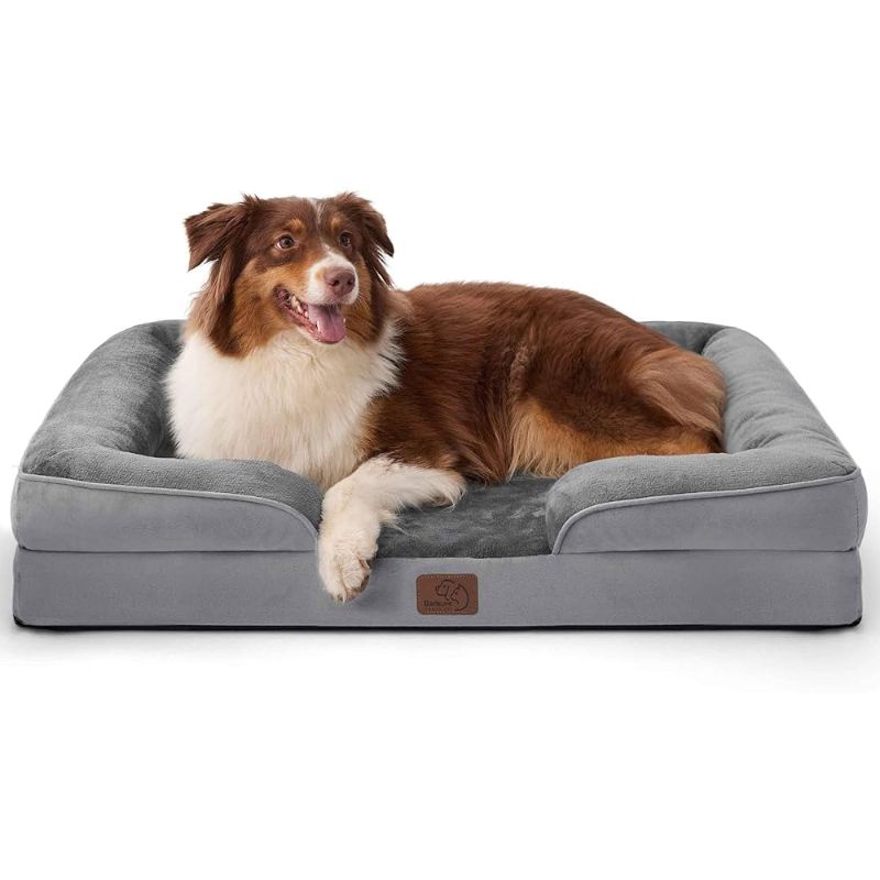 Photo 1 of  Bedsure - Cama ortopédica grande para perros, sofá cama lavable para perros grandes, espuma de soporte con funda extraíble y lavable, forro impermeable, base antideslizante, 