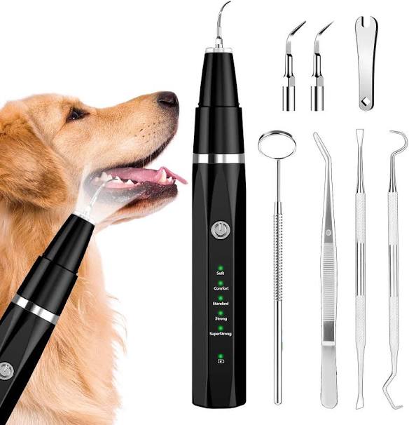 Photo 1 of  Plaque Remover for Teeth - Pet Ultrasonic Cleaner - Teeth Cleaning Kit for Tartar and Stains - Suitable for Dogs and Cats (Black)