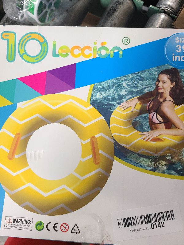 Photo 1 of 2 Pack Inflatable Pool Tubes with Handles, 39” Inner Tubes for Floating, Round Pool Float, Beach Swim Ring Floaties, Pool Party Toys for Teens Adults