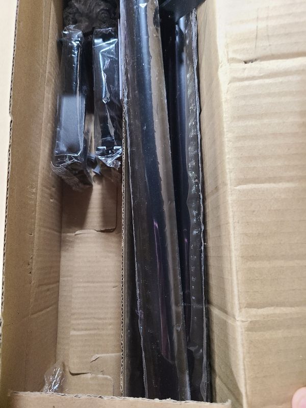 Photo 1 of 2 Pack Curtain Rods for Windows 16 to 88 inch, 1 inch Adjustable Heavy Duty Black Curtain Rod Matte Drapery Rods Single Window Curtain Rod for Bedroom Outdoor Farmhouse