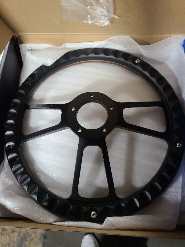 Photo 1 of 14" Dark Mahogany Wood Steering Wheel w/Black"SS" Horn for Any Chevy Car or Truck
