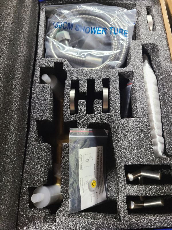 Photo 1 of 2 Handles Shower Faucet Shower System Complete 2 in 1 Shower Combo Set with Handheld Showerhead Shower Trim Kit Wall Mounted Shower Fixtures Brushed Nickel