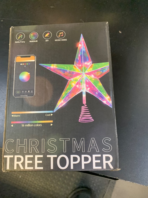 Photo 1 of 11.8" Christmas Tree Topper Star with APP & Remote Control, Color Changing Tree Topper Star Lighted with Music Sync, DIY Modes, Dimmable, Timer for Indoor Christmas Tree Decoration