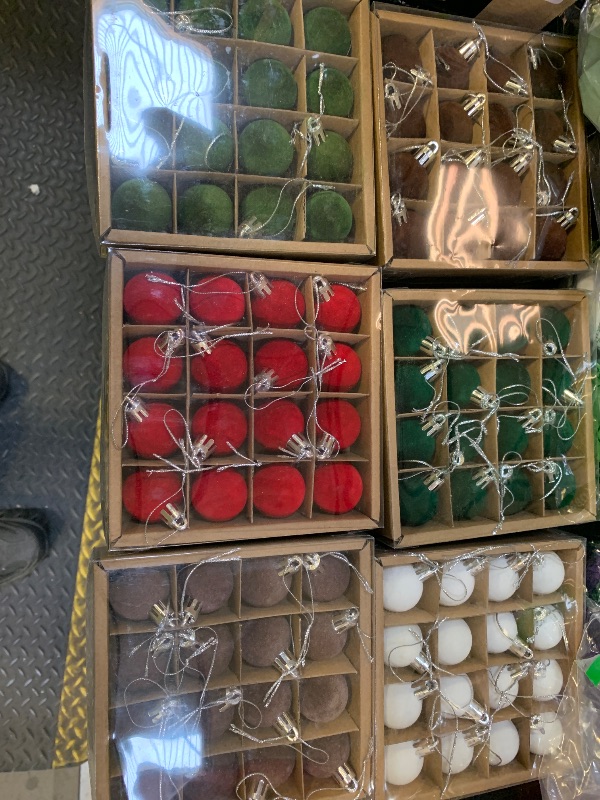 Photo 1 of 100PCS Mini Christmas Ball Ornaments - 16mm Multicolor Miniature Xmas Tree Hanging Decorations Pendant, Small Vintage Glitter Balls for Holiday Party Outdoor Indoor DIY Craft Supplies