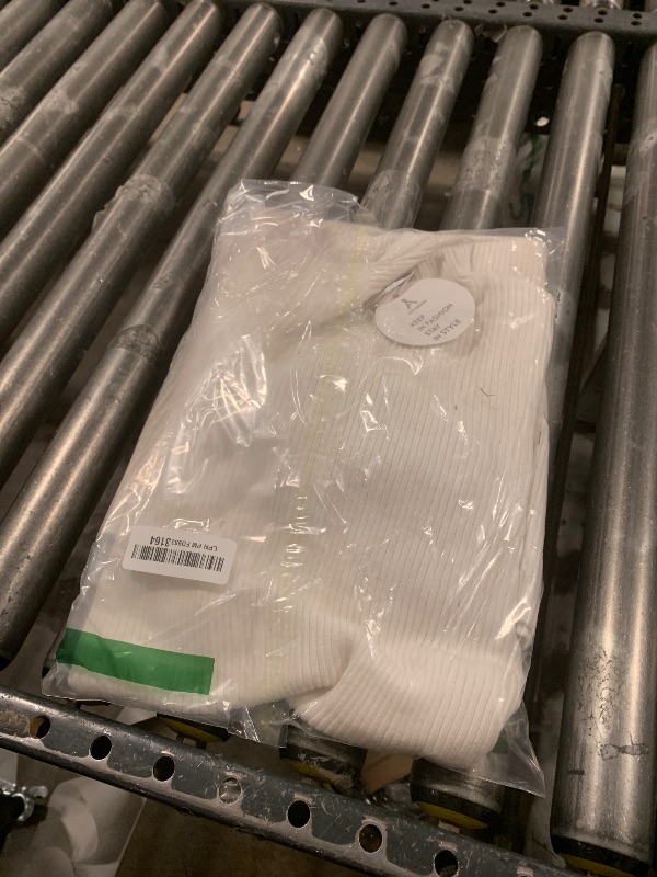 Photo 1 of ANRABESS Womens Long Sleeve Mock Neck Slim Fit Ribbed Bodycon Knit Slit Cocktail Sweater Midi Dress 2025 Trendy Fall Outfits White Medium