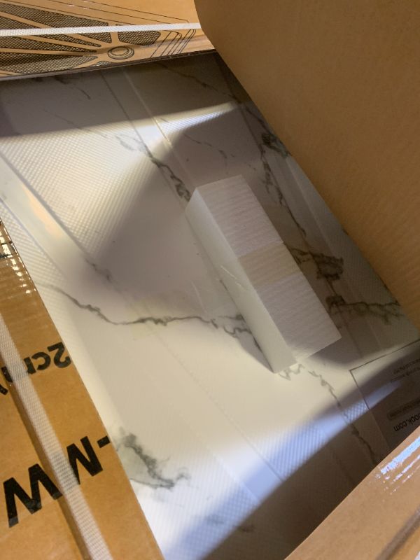 Photo 1 of CKB 60" L x 30" W Shower Base, Single Threshold, Left Drain with Slip Resistant Textured Surface, Marble White Acrylic Shower pan