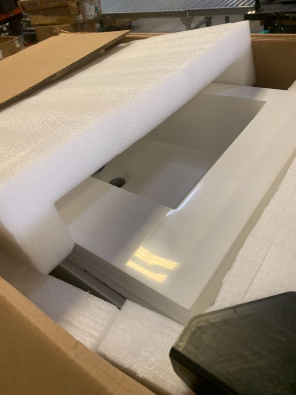 Photo 1 of *DAMAGED** KEIKI 30'' Wall-Mounted Bathroom Vanity with Sink - Floating Design, 2 Soft-Close Drawers & Resin Basin, Space-Saving for Small Bathrooms, Glossy White