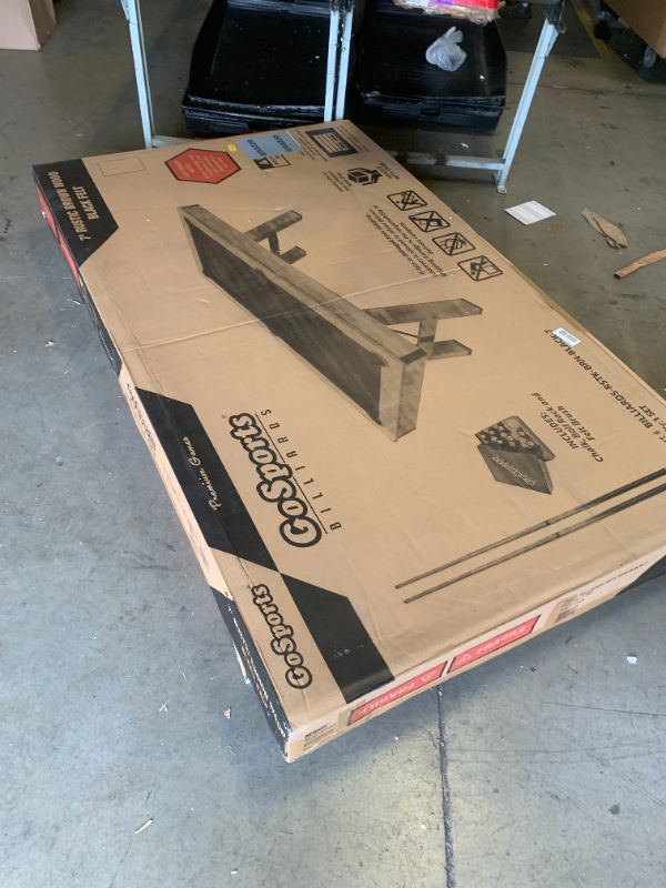 Photo 1 of GoSports 7 ft Pool Table with Wood Finish - Modern Billiards Table with 2 Cue Sticks, Balls, Rack, Felt Brush and Chalk - Choose Your Style