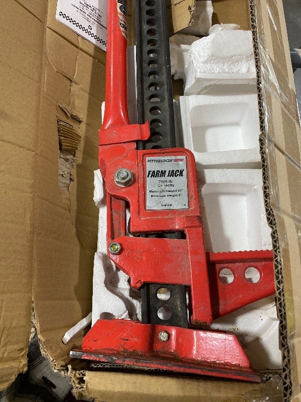Photo 1 of BIG RED TR6501B Torin 48" Ratcheting Off Road Utility Farm Jack, 3 Ton (6,000 lb) Capacity, Red