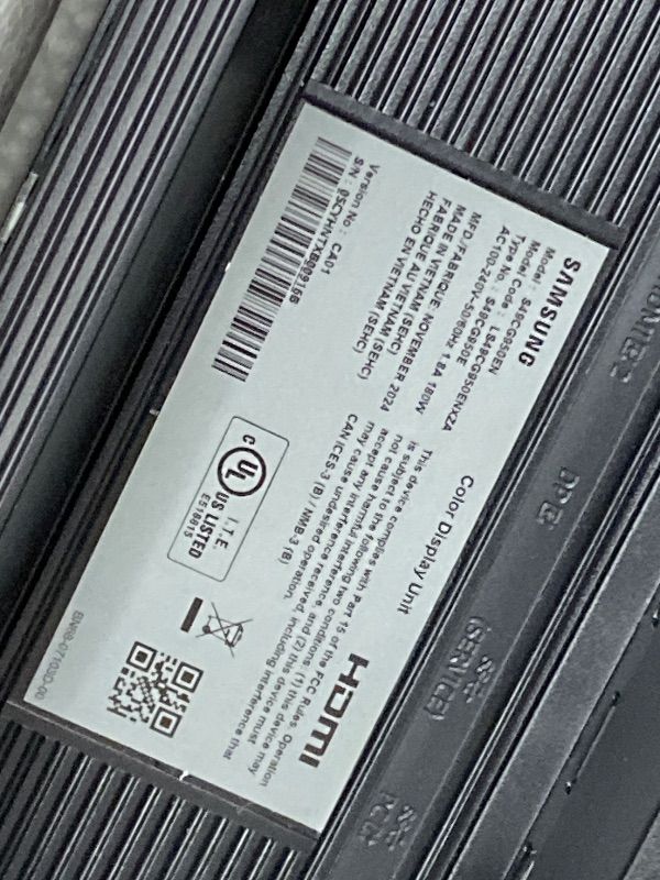 Photo 1 of **INCOMPLETE, NOT FUNCTIONING CORRECTLY** SAMSUNG 49" Odyssey G9 (G95C) Series DQHD 1000R Curved Gaming Monitor, 240Hz, 1ms(GtG), DisplayHDR 1000, AMD FreeSync Premium Pro, Eye Saver Mode, Auto Source Switch+, LS49CG950ENXZA, 2024