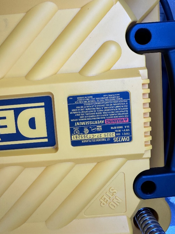 Photo 1 of DEWALT Thickness Planer, 13-inch Wood Planer, Three Knife Two Speed, 15 Amp, 20,000 RPM Motor (DW735X) **PARTS ONLY!!**