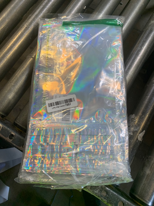 Photo 1 of 100 Pack Holographic Resealable Plastic Bags for Food Storage, Zipper Bags with Clear Front Window, Packaging Pouch for Small Business (100 Pack, 8x12 inch)