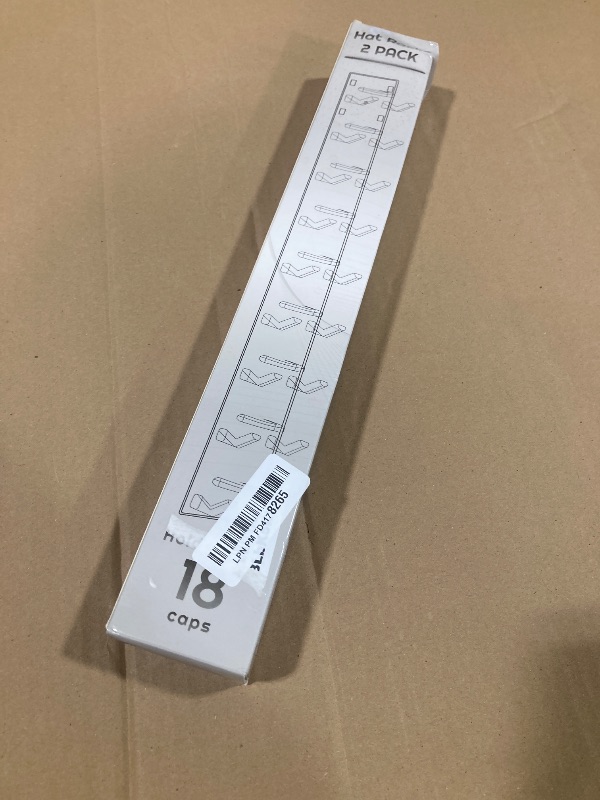 Photo 1 of 2 Pack Hat Organizer for Baseball Caps, Strong Adhesive Hat Rack for Wall, Multilayer Hat Storage Display Holder, Wall Mounted Hat Hooks Hold up to 18 Hats for Closet Door and Bedroom (Black)