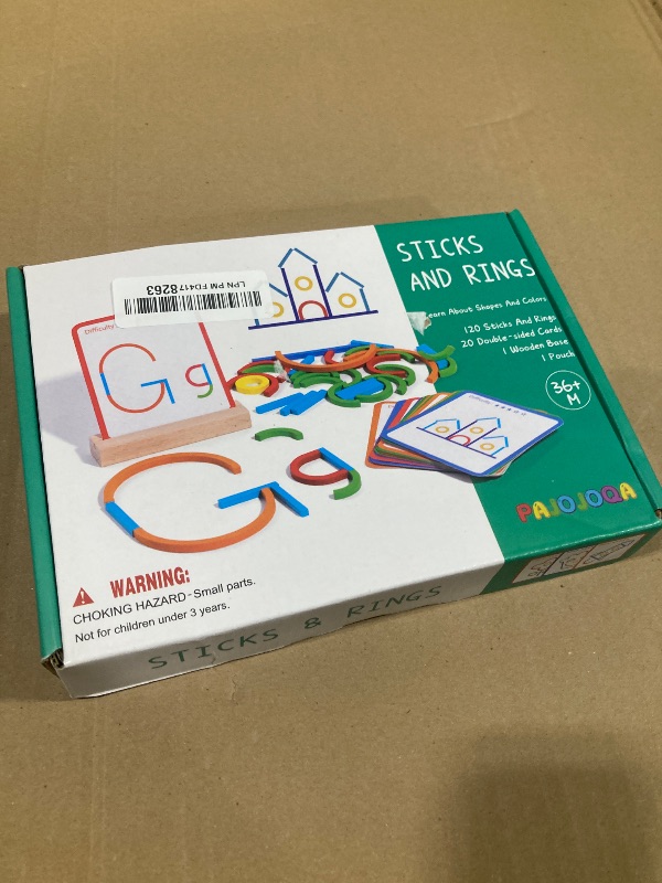 Photo 1 of 142pcs Wooden Pattern Blocks Montessori Smart Sticks Wooden Tangram Puzzle STEM Toy Activities Preschool Brain Teaser Montessori Toys Gift for 3 4 5 Years Old Kids Boys Girls