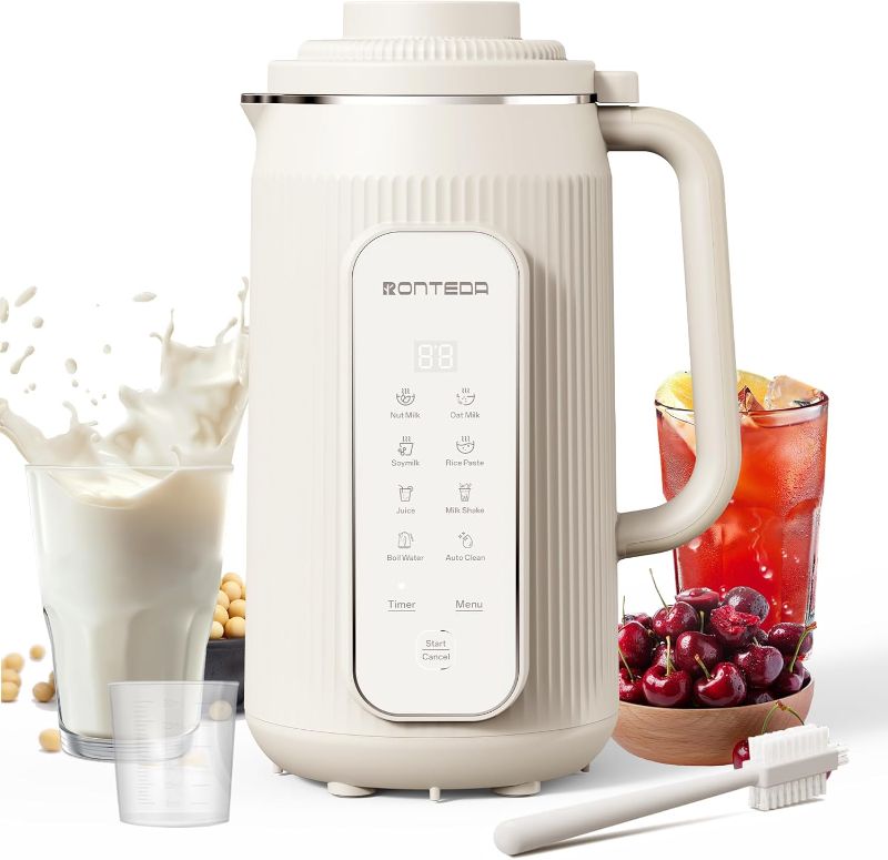 Photo 1 of 8 in 1 Automatic Nut Milk Maker - 20oz Soy Milk Maker for Homemade Nut Milk,Oat Milk,Soymilk,Almond Milk,Plant Based Milk,Rice Paste,Juice,Milk Shake,Boil Water with Auto-Clean & Timer
