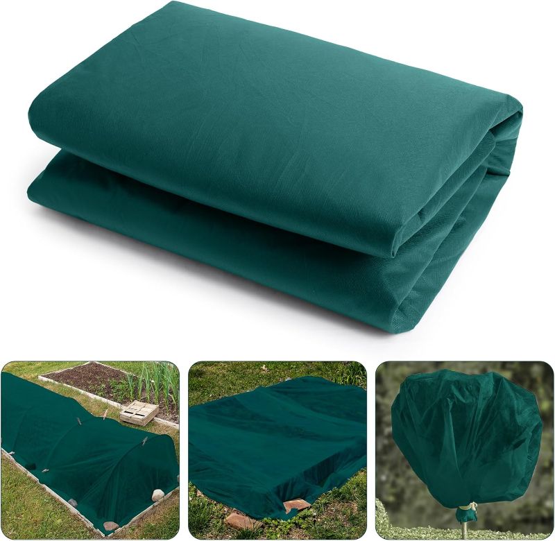 Photo 1 of 32.8 x 9.8 Ft Thicken Plant Covers Freeze Protection- Darkgreen Warm Winter Frost Cloth Blanket- Garden Fabric Plant Floating Row Cover Protecting Plants from Freezing Animal Eating, Anti -7.6? (-20?)
