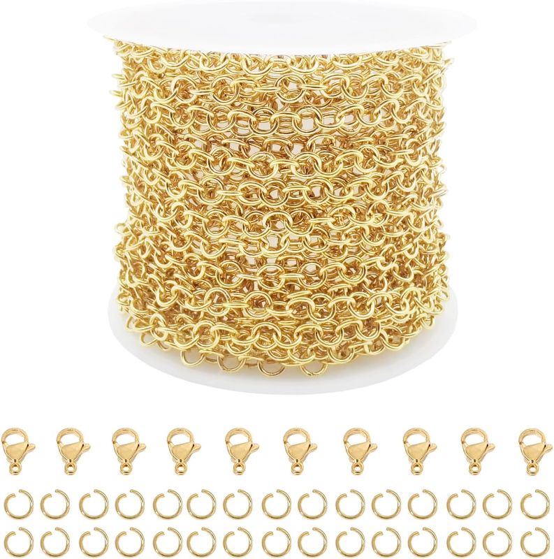 Photo 1 of  Gold Plated Stainless Steel Chains Roll 3.5mm Bulk Bracelet Necklace Chain for Jewelry Making