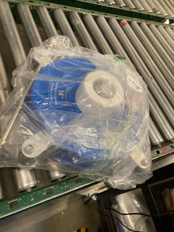 Photo 1 of 14" Pressure Washer Surface Cleaner with 4 Wheels - Coated Blue Stainless Steel Surface Cleaner for Pressure Washer Attachment for Concrete, Driveway, Patio, Sidewalk, Deck and Driveways - PWS14B