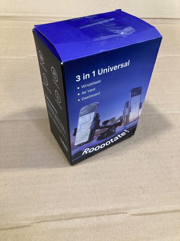 Photo 1 of 3-in-1 Car Phone Holder [122+LBS Strongest Suction & Stable Clamp Arm] 360° Adjustable Car Phone Mount, Cell Phone Holders for Your Car for Dashboard Vent, All Car Models and Smartphones, Black