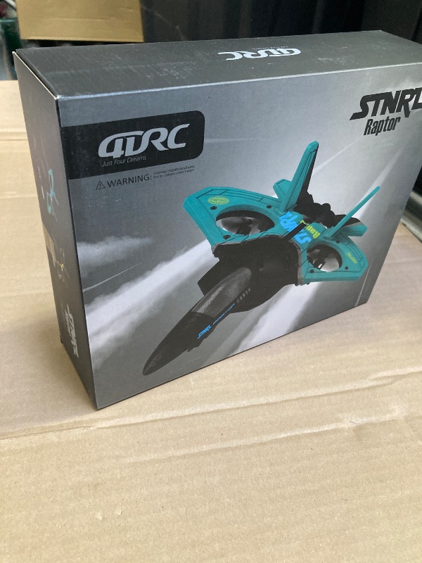 Photo 1 of 4DRC V17 Foam Remote Control Airplanes Rc Planes for Kids Adults 4-7 8-16, Remote Control Planes Fighter Jet with Light, 360° Flip Fighter Jet Toy, Gravity Sensing, Stunt Roll, Gifts for Kids Boys